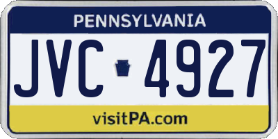 PA license plate JVC4927
