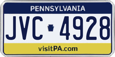 PA license plate JVC4928