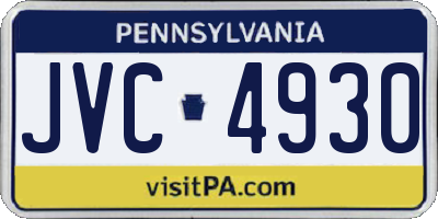 PA license plate JVC4930