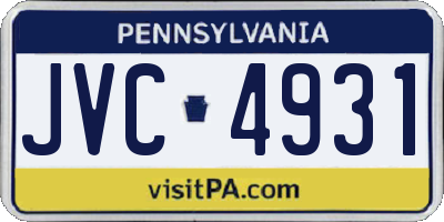 PA license plate JVC4931