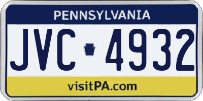PA license plate JVC4932