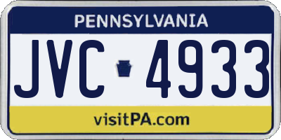 PA license plate JVC4933