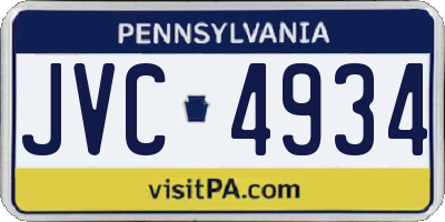 PA license plate JVC4934