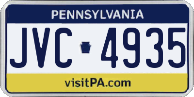 PA license plate JVC4935