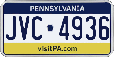 PA license plate JVC4936