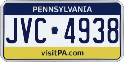 PA license plate JVC4938