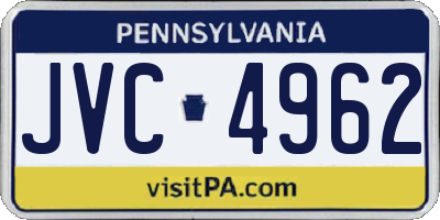 PA license plate JVC4962