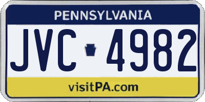 PA license plate JVC4982
