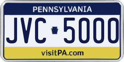 PA license plate JVC5000