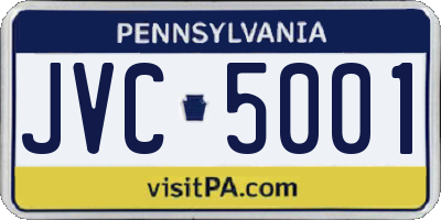 PA license plate JVC5001