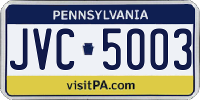 PA license plate JVC5003