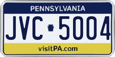 PA license plate JVC5004