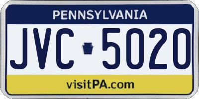 PA license plate JVC5020