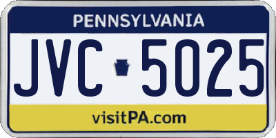 PA license plate JVC5025