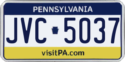 PA license plate JVC5037