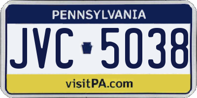PA license plate JVC5038