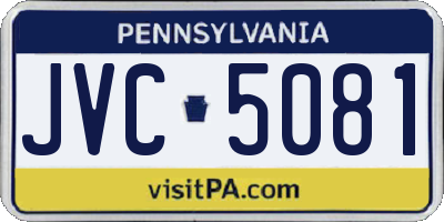 PA license plate JVC5081