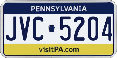 PA license plate JVC5204