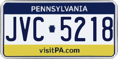 PA license plate JVC5218