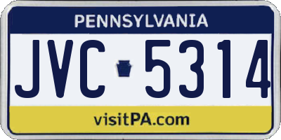 PA license plate JVC5314