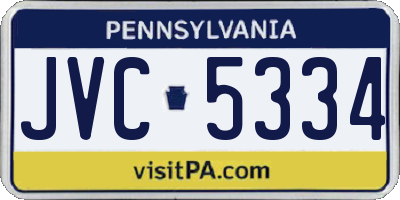 PA license plate JVC5334