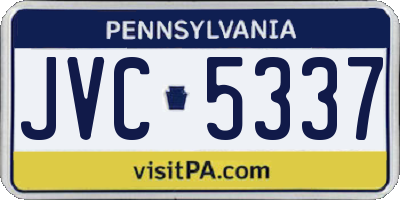 PA license plate JVC5337