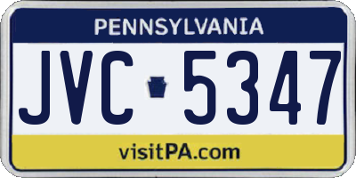 PA license plate JVC5347