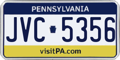 PA license plate JVC5356