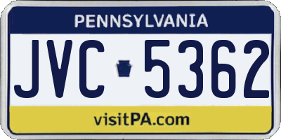 PA license plate JVC5362