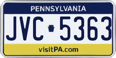 PA license plate JVC5363