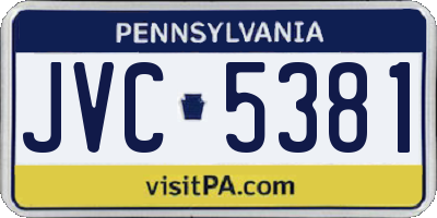 PA license plate JVC5381