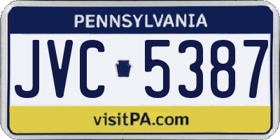 PA license plate JVC5387