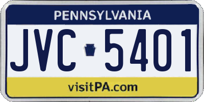 PA license plate JVC5401