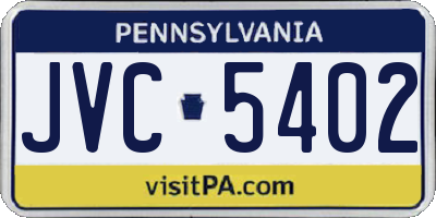 PA license plate JVC5402