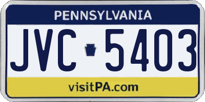 PA license plate JVC5403