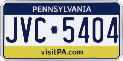 PA license plate JVC5404