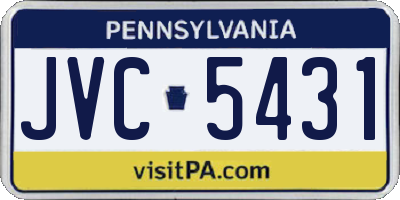 PA license plate JVC5431