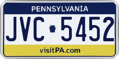 PA license plate JVC5452