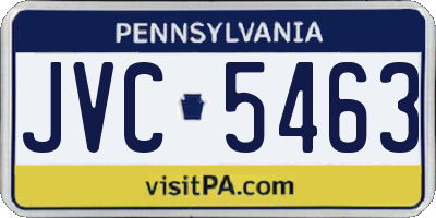 PA license plate JVC5463