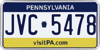 PA license plate JVC5478