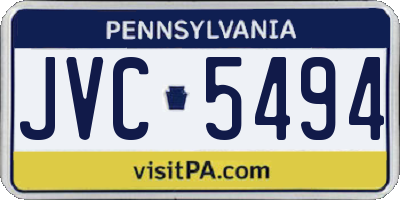 PA license plate JVC5494