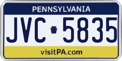 PA license plate JVC5835