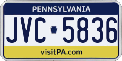 PA license plate JVC5836