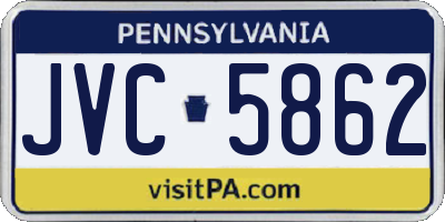 PA license plate JVC5862