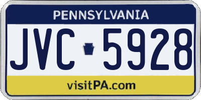 PA license plate JVC5928