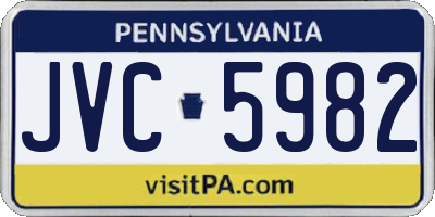 PA license plate JVC5982