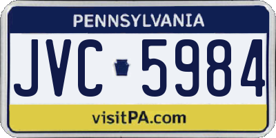 PA license plate JVC5984
