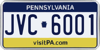 PA license plate JVC6001