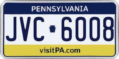 PA license plate JVC6008