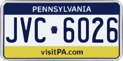 PA license plate JVC6026